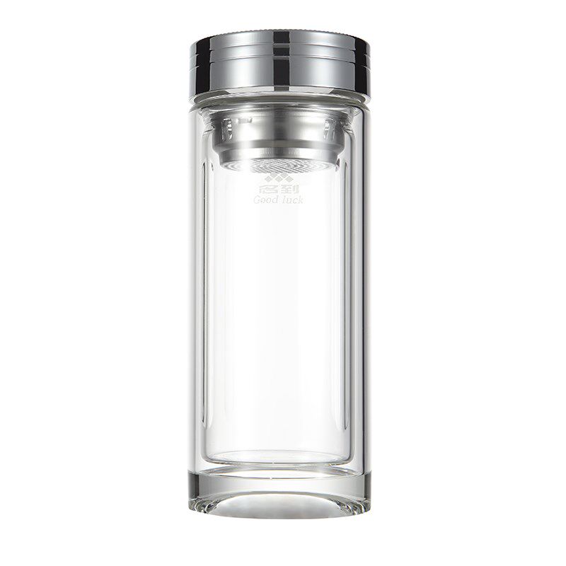名到MIODO 双层玻璃杯 随手泡茶防烫隔热加厚底 MD-85203 450ml