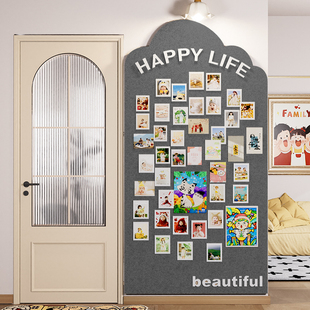 毛毡板墙贴照片墙组合相框展示墙背景板羊毛毡板相片相册挂墙软木