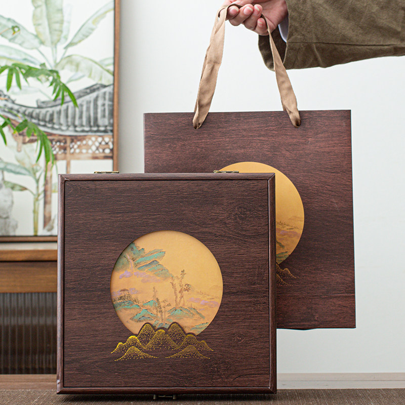 高档357克200g普洱茶饼包装盒空礼盒茶叶福鼎白茶饼礼品盒中式风