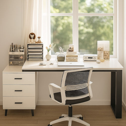 电脑桌台式家用书桌卧室学生写字桌带抽屉职员桌子桌椅组合办公桌