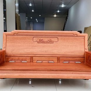 红木沙发三人位格木花梨长椅菠萝格实木客厅沙发进口实木红木家具
