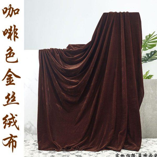咖啡色绒布深棕色金丝绒桌布桌裙棕色舞台幕布背景布摆摊布面料