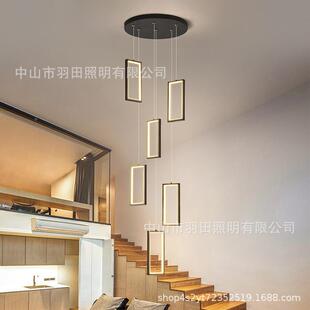 红888墅楼梯吊灯轻奢lot意式 中空楼梯间长吊 现代简约网旋转复f式