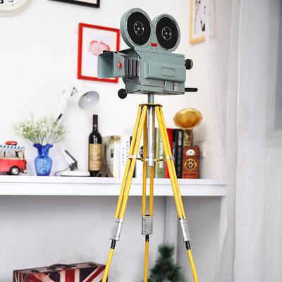 老式艺落地三架相NIT品机模型工艺摆件复古脚装饰铁品摄影道具