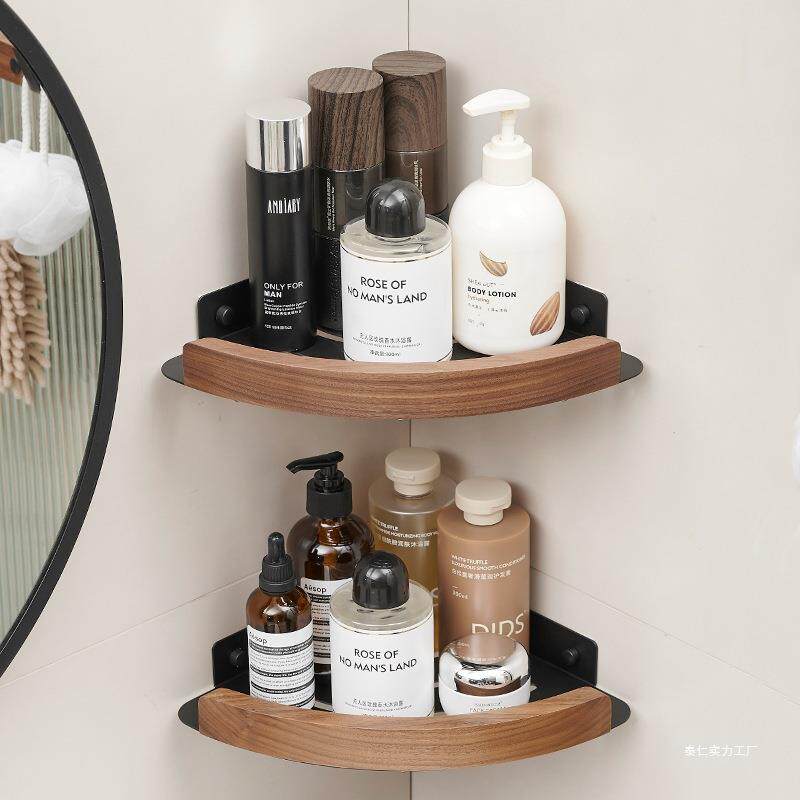 A301100006T浴室淋式浴房置卫物架生免间三角架打孔厕所墙上洗手