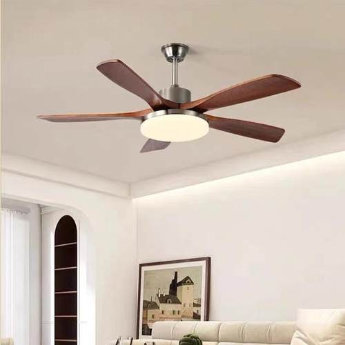 风大木扇叶扇灯胡桃色餐厅吊扇408灯新中式护灯眼卧室吊复古电扇