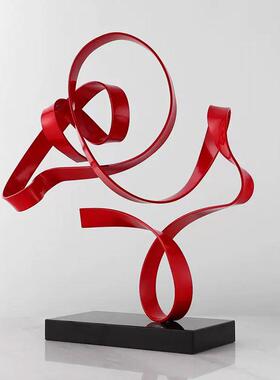 简约轻奢艺术飘带软摆件样HGM板房饰创意家居装电饰视柜玄关搭配