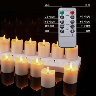 包e904邮12座火仿真子茶蜡氛围蜡烛ld遥控蜡烛电灯光祈祷焰布置场
