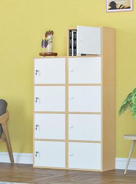 储加高墙角带门小书柜子落书架PTM落地柜加锁员工顾客寄存柜收t物