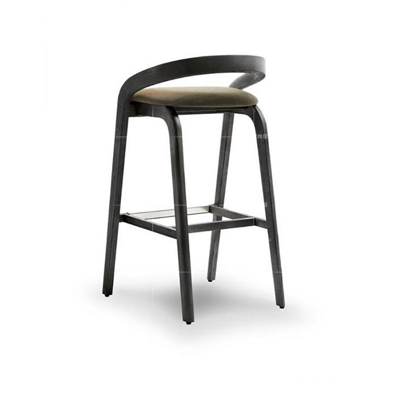 0APFR中式实新吧木吧台椅靠背椅复古酒吧凳椅吧台凳高脚子家用高