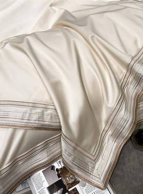 100支轻奢长绒F112698棉类全棉件套母婴级单A纯棉床被套贡缎床笠4