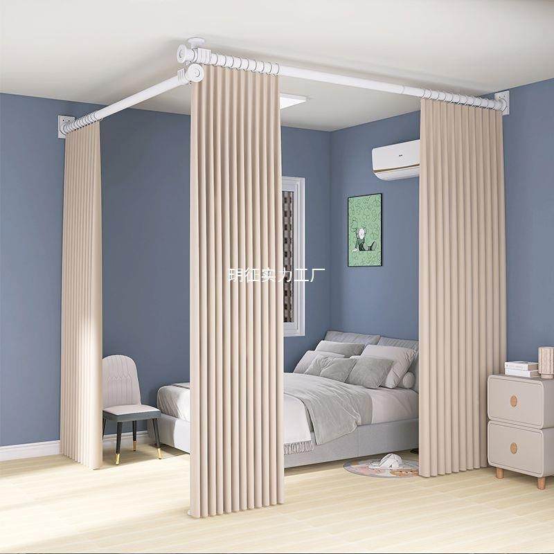 房间隔断帘免打孔厅屏室风遮挡卧出租屋型分隔遮客光门窗YZWOZMLD