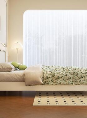 现代婚简式约白色实木床1.8m家用主卧室1.5单双人储物奶油风美RBV