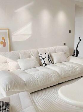 云朵沙奶油风颜值网红发款新现代简约客厅小户型OFO直排布艺款高