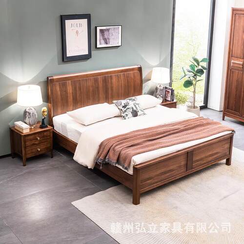 全实木床现代床简约式榫卯