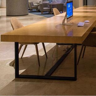 实木长条办公桌lot休闲椅组见详情现合休闲简约代大型餐厅台工作f