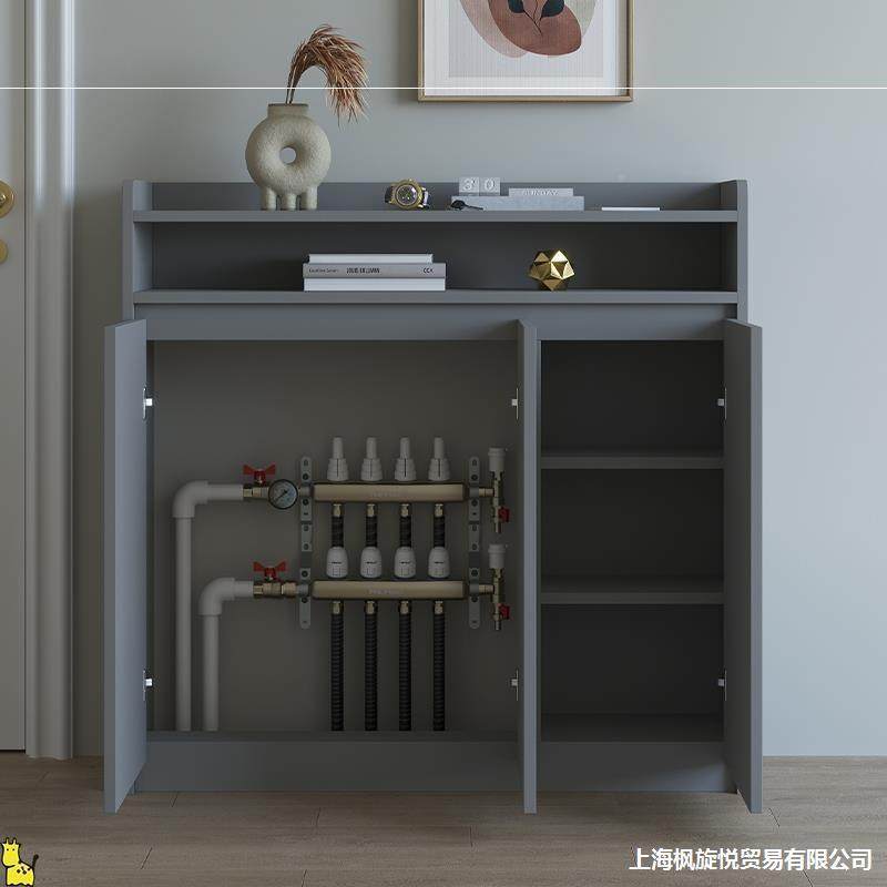 暖分水器遮挡见描述柜实木气管道遮罩挡装饰直地暖分地水器遮挡遮