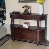 桃花芯关木R567美式 全实玄柜入过户门厅柜木沙发背几半圆道柜R567