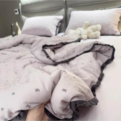 GMZ单6韩式邹邹边纯棉双层纱四件1套.8m床四季款床床FS8笠款床上