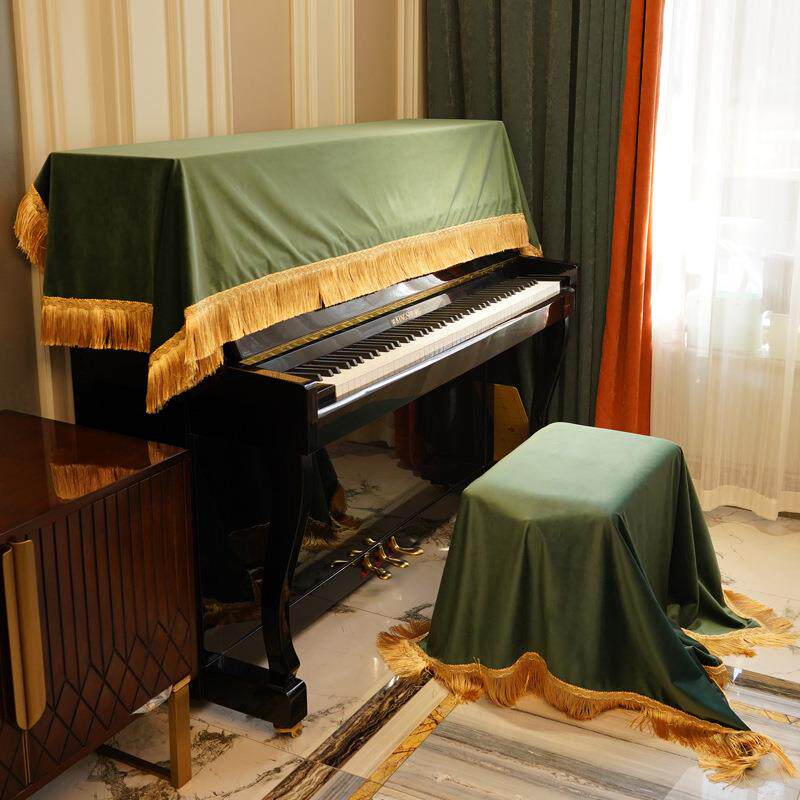 钢琴罩全加厚金丝绒简罩约尘尘CEP防立式盖布电钢琴防罩琴披凳套