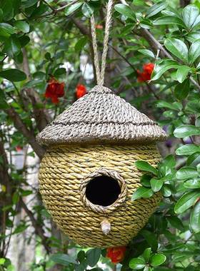 户外树脂鸟窝挂鸟屋别墅件园庭花院公园园幼儿装t5641640饰品挂饰