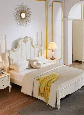 LXZ轻欧式全实.木女孩公主床18米女生卧室.白色2奢0单人儿童床