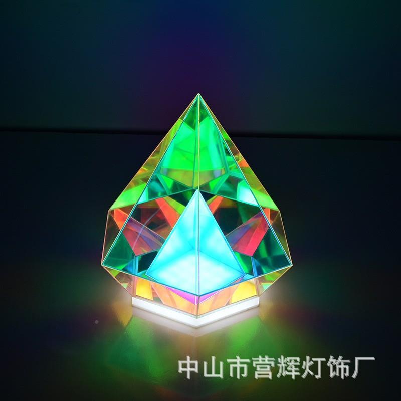 炫彩色台灯字金塔露营红灯卧ERT室情调装饰摆件网意电创竞桌面氛
