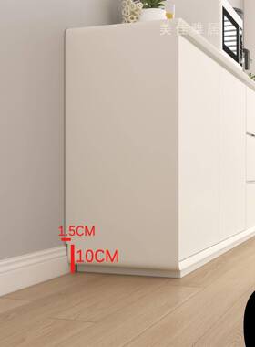 热销代简约暖白色岩实木餐边柜靠墙储柜收纳现柜板奶NGF油风边柜