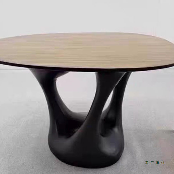 北欧现代玻璃钢椭圆茶几