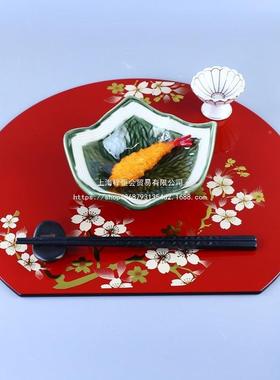 怀会席755板前料理B餐垫AS半圆形桌垫纯日料防滑垫扇石形餐垫色