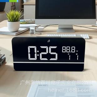L型Q钟无线期头充I台钟卧室0N103闹钟床钟电子钟带温度日显示数字