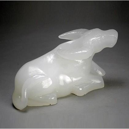 阿富FVG汗玉生肖牛摆件品客厅摆饰玉件摆生肖牛摆白件