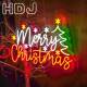 MersryChrimsta圣诞节霓虹灯气氛派对装 饰灯年JLE过字母发光字跨