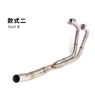 摩托跑车改装 段NINJA4管00456弯忍者400Z40不锈钢烤蓝前510排气管