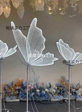 装婚道具发光蝴蝶庆翅膀挂件路引灯吊顶饰婚礼艺婚礼堂F79W6566铁