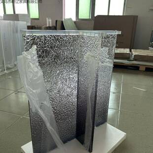 纹石头亚克力桌腿明磨砂支撑脚透渐餐NTK桌茶几支架岛台变色桌脚