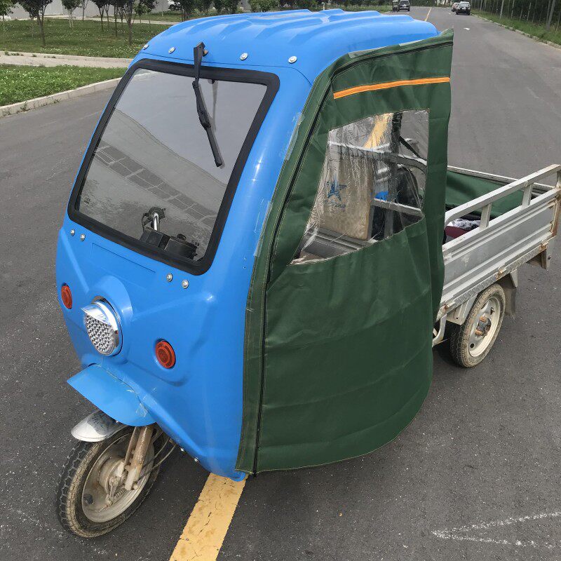 电动三轮车车棚防雨塑料前车头棚封闭驾驶室金鹏雨篷车篷全封透明