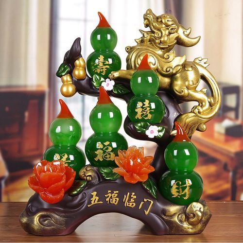 五福临门招财葫芦摆件福禄貔貅中式客厅玄关酒柜简约现代装饰品