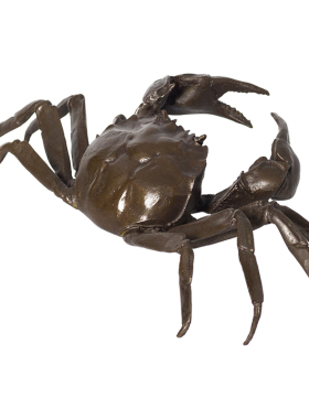 铜韵堂铜螃蟹摆件不可活动家居客厅装饰茶宠办公室工艺品开业贺礼