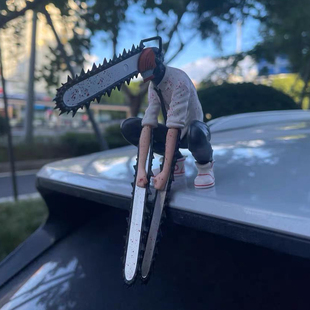 电锯人个性 饰品贴电动车外后备箱玩偶 车尾挂件汽车尾部屁股公仔装