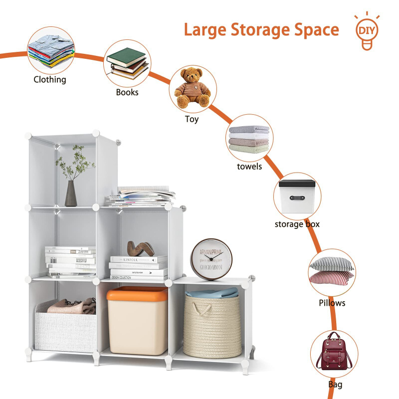 置物架收纳架简易便携衣柜杂物分层整理组合塑料柜书储物