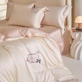 A类床100支高刺绣端纯棉四件套全棉单被套5床笠AL68915202新款 床