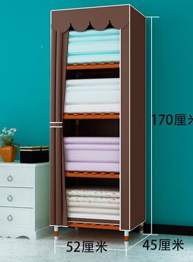 r^租房简易衣柜代简约布JCB衣柜实木现纳收灰色人多层柜小号单学