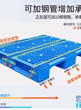 川网塑料托盘卡加钢管加重格防潮物流字货架川字网RTY格塑胶板