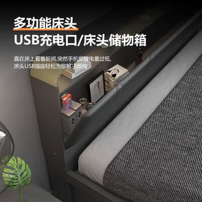 轻奢卧床主代简1约风高箱储现物收纳床.8m2GNQ025年新款小户型双