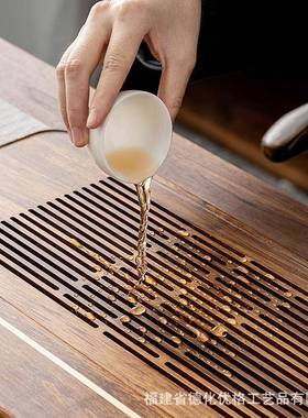 用一线天重简竹茶盘家具茶台茶海约办公储茶TPCP01水抽屉式茶托盘