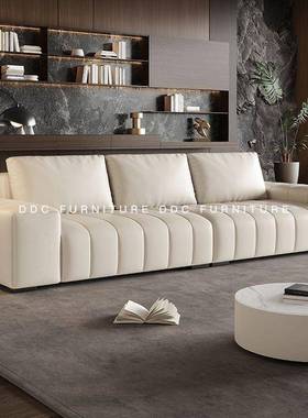 代意式极简小钢琴键沙发皮艺YKN现简约商户型客厅酒店民宿务会客