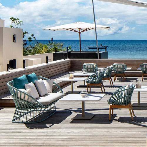 户外阳台庭别墅院编9-24-1藤藤椅沙发茶几室外样板部房售楼设计师