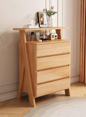 实木斗柜四抽斗柜新现代简约卧室收纳纳柜原木QBE柜风客厅收抽屉