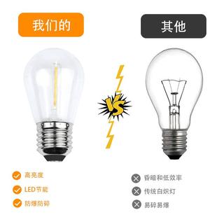 串S14灯户外防水圣诞灯串诞高灯串暖光压圣JSM装饰灯串庭院灯串